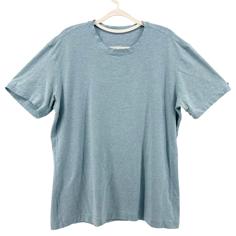 Lululemon Mens Soft T-Shirt Heathered Blue Short Sleeve Crew Neck Tee M/L
